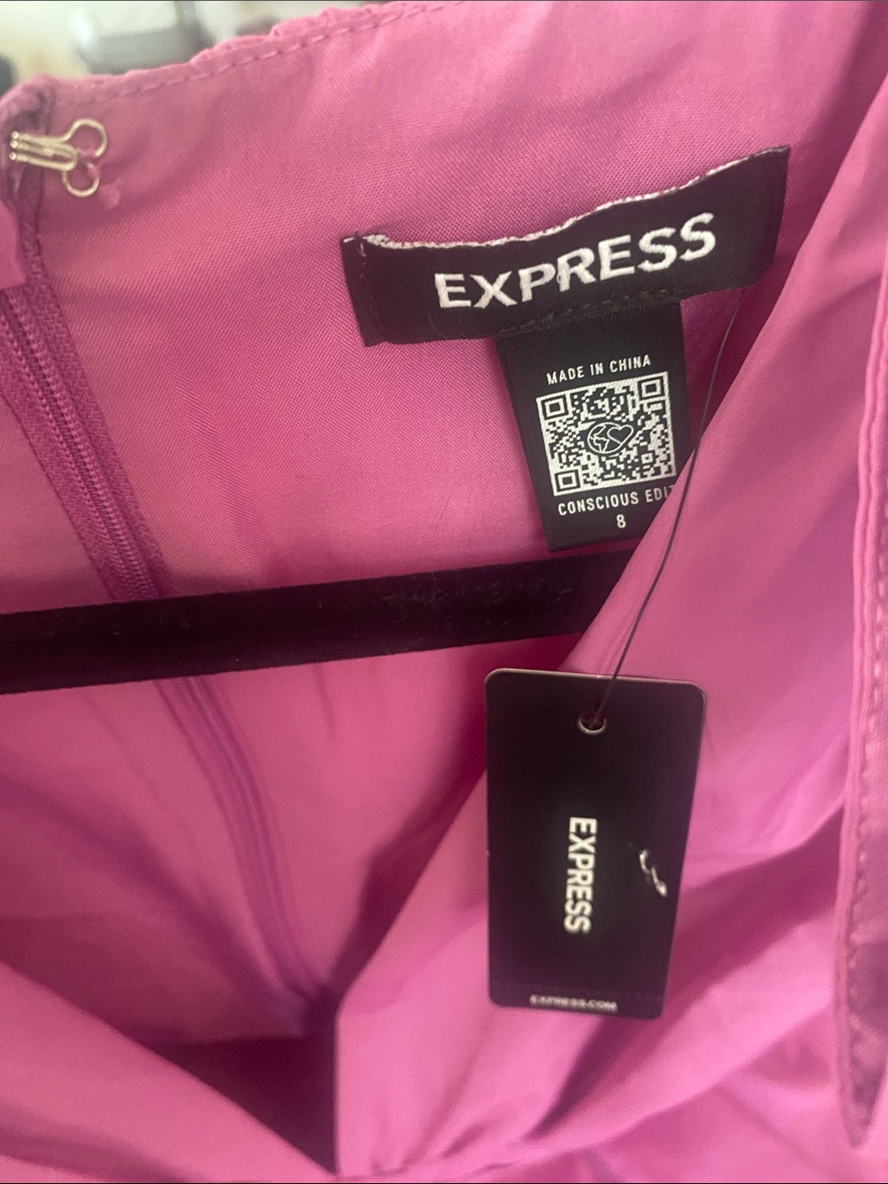 Express Girls' Magenta Puff-Sleeve Party Dress - Picture 12 of 16